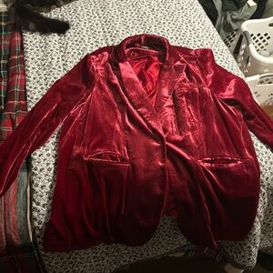 Torrid red Velvet Blazer size 14/16